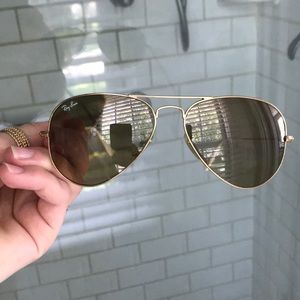 Warm golden Ray Ban aviators, Great condition